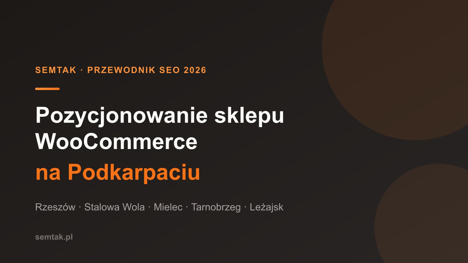 Pozycjonowanie sklepu WooCommerce na Podkarpaciu — przewodnik 2026