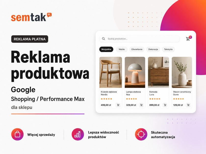 Reklama produktowa Google dla sklepu — Google Shopping i Performance Max