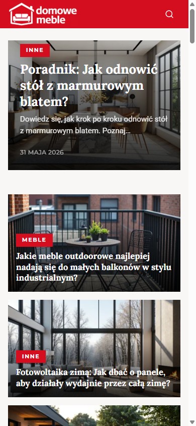 Domowe Meble — serwis porad i inspiracji — widok mobile