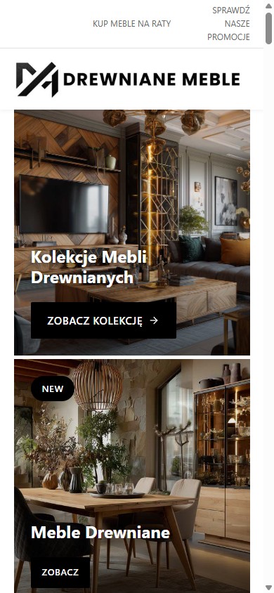 Drewniane Meble — sklep z litego drewna — widok mobile