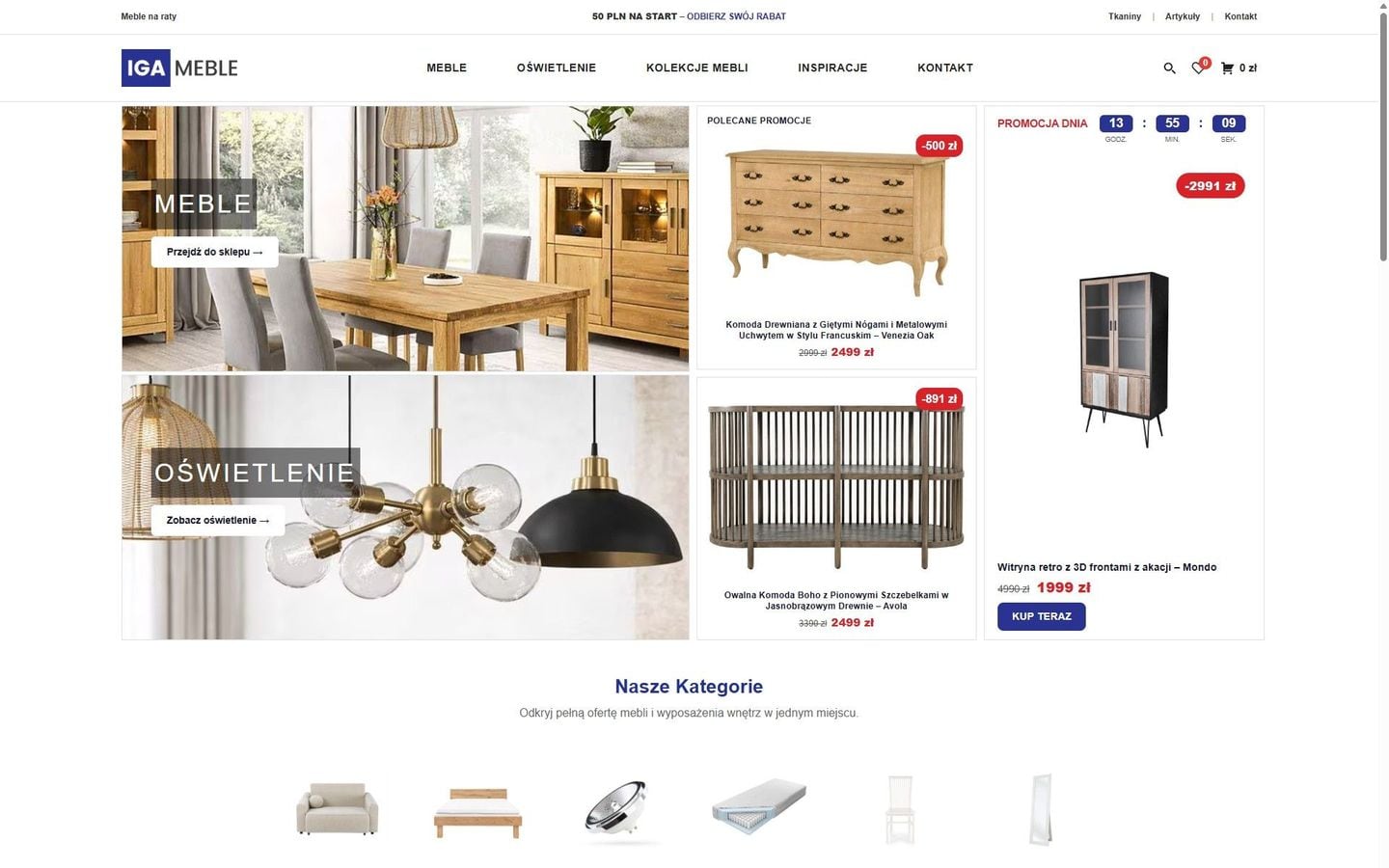IGA Meble — sklep internetowy — widok desktop