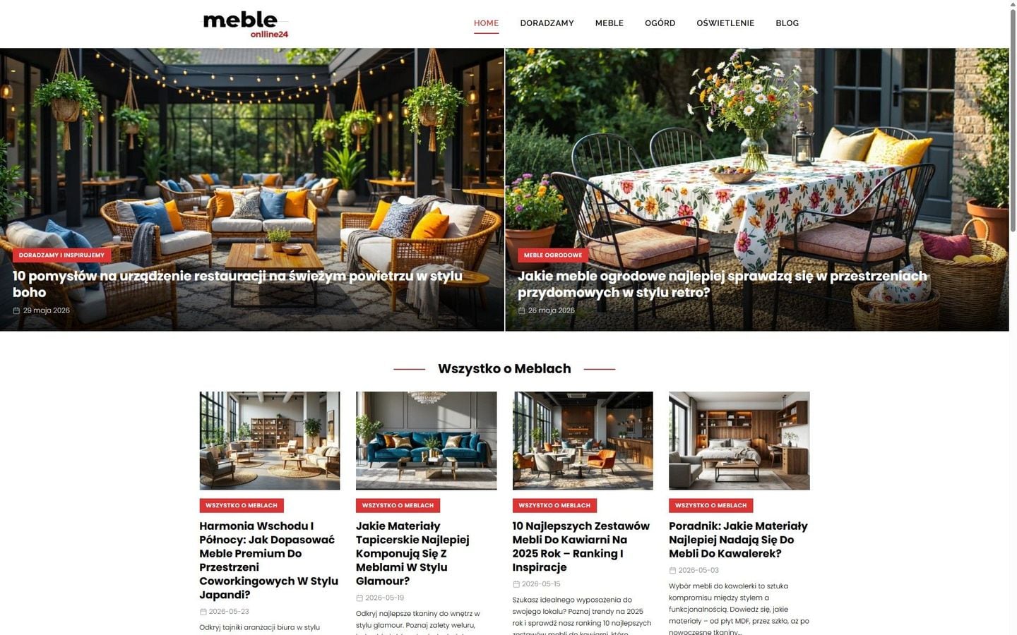 Meble Online — poradnik zakupów — widok desktop
